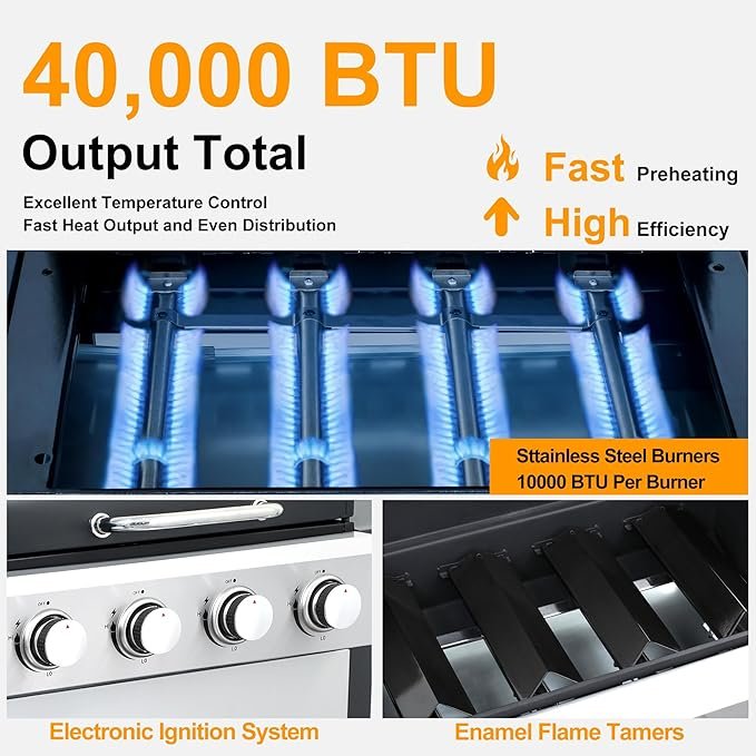 4-Burner Gas BBQ Grill - 图片 2